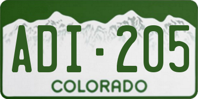 CO license plate ADI205