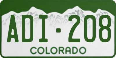 CO license plate ADI208