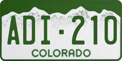 CO license plate ADI210