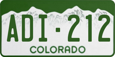 CO license plate ADI212