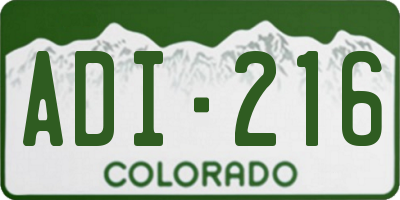 CO license plate ADI216