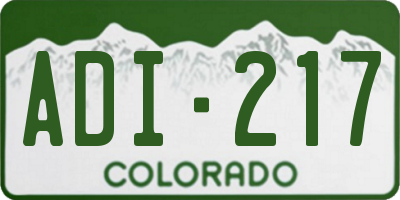 CO license plate ADI217