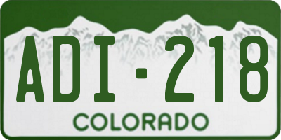 CO license plate ADI218