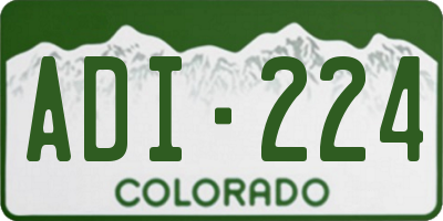 CO license plate ADI224