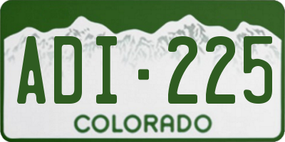 CO license plate ADI225