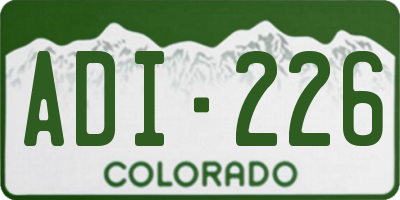 CO license plate ADI226