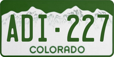 CO license plate ADI227