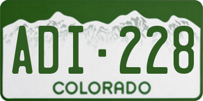 CO license plate ADI228