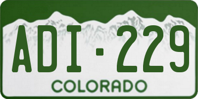 CO license plate ADI229