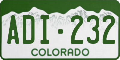 CO license plate ADI232