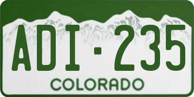 CO license plate ADI235