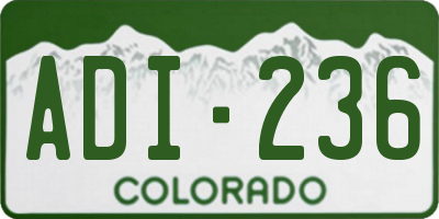 CO license plate ADI236