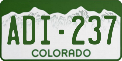 CO license plate ADI237