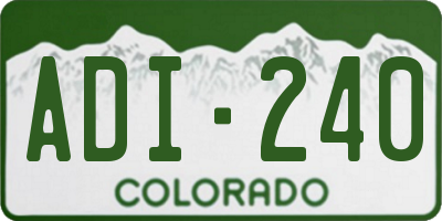 CO license plate ADI240