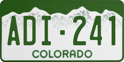 CO license plate ADI241