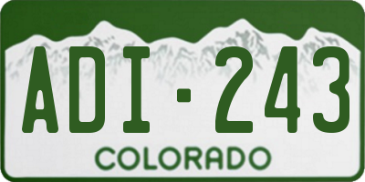 CO license plate ADI243