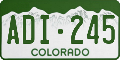 CO license plate ADI245
