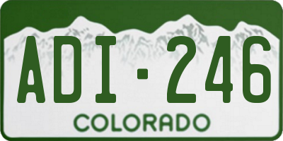 CO license plate ADI246