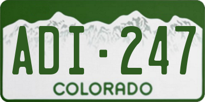 CO license plate ADI247