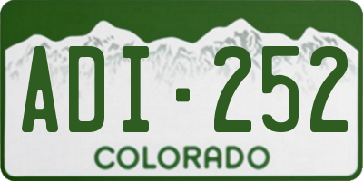 CO license plate ADI252