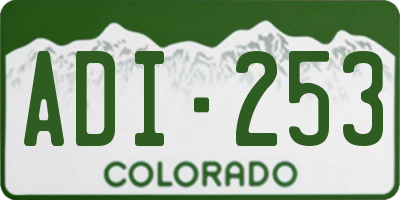 CO license plate ADI253