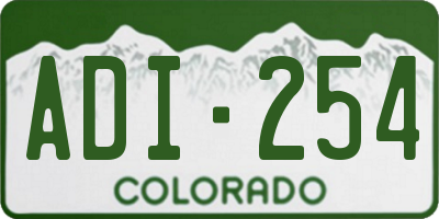 CO license plate ADI254