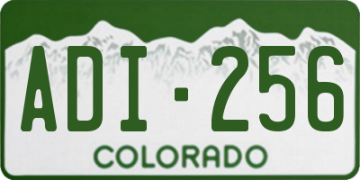 CO license plate ADI256