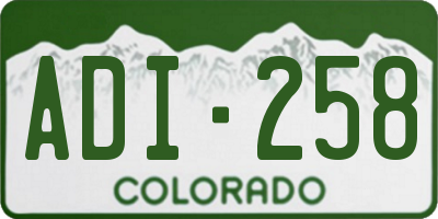 CO license plate ADI258