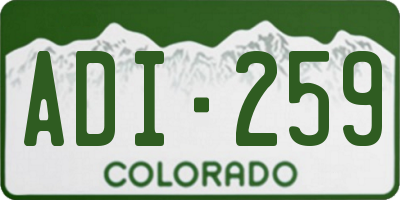 CO license plate ADI259