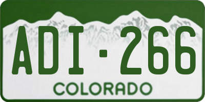 CO license plate ADI266