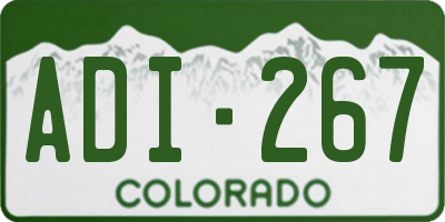 CO license plate ADI267