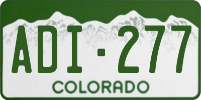 CO license plate ADI277