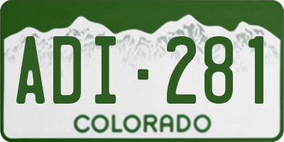 CO license plate ADI281