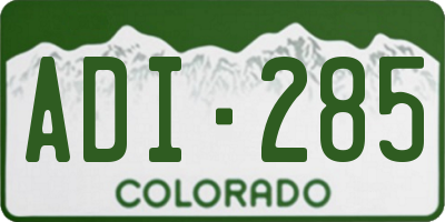 CO license plate ADI285