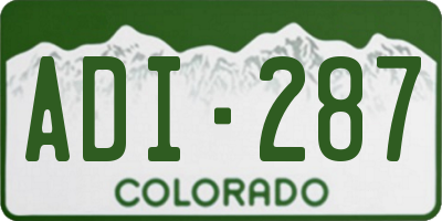 CO license plate ADI287