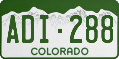 CO license plate ADI288
