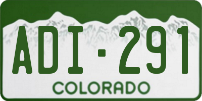 CO license plate ADI291