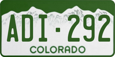 CO license plate ADI292