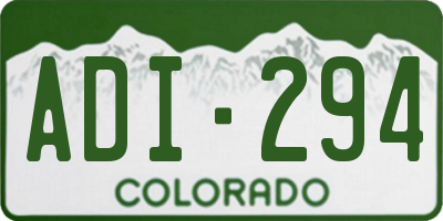 CO license plate ADI294