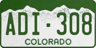 CO license plate ADI308
