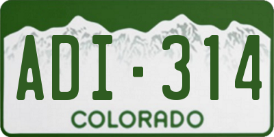 CO license plate ADI314