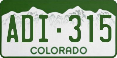 CO license plate ADI315
