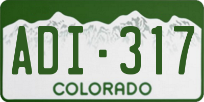 CO license plate ADI317