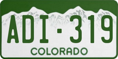 CO license plate ADI319