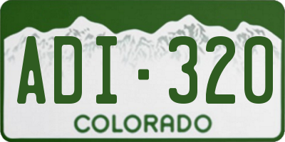 CO license plate ADI320