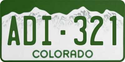 CO license plate ADI321