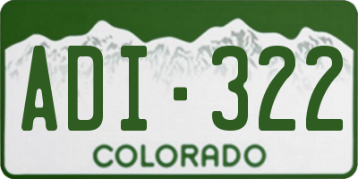 CO license plate ADI322