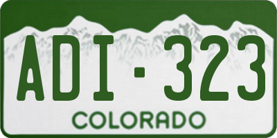 CO license plate ADI323