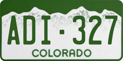 CO license plate ADI327
