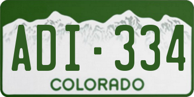 CO license plate ADI334